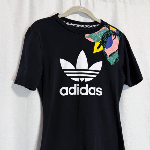 Adidas X Her Black and White Floral Tee Dress Size Medium - Picture 3 of 10